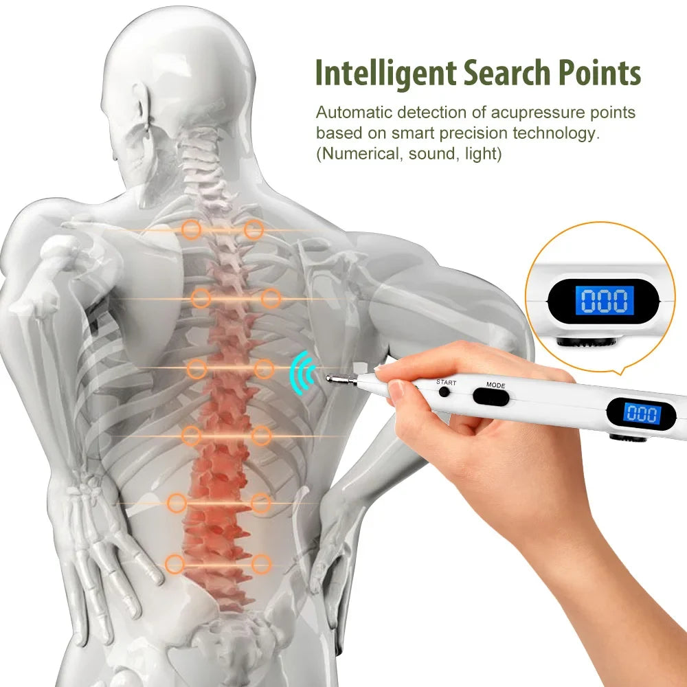 Rechargeable Massage Pen with 9 Intensity Settings, Audio Alert, 2 Probes