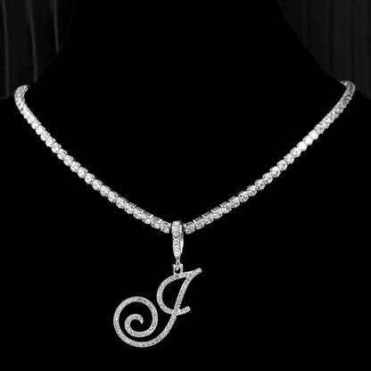 Elegant Initial Pendant Necklace in Silver