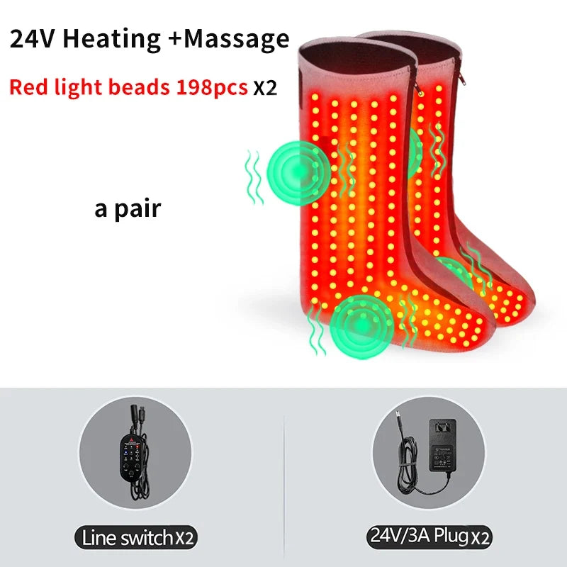 Adjustable Heated Foot Wraps with Vibration and Red Light – 3 Heat Settings, 3 Massage Options, Available as Single or Pair