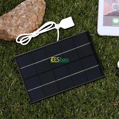 Compact Solar Panel - USB 5V, Weatherproof, Lightweight for Outdoor, Travel & Emergencies