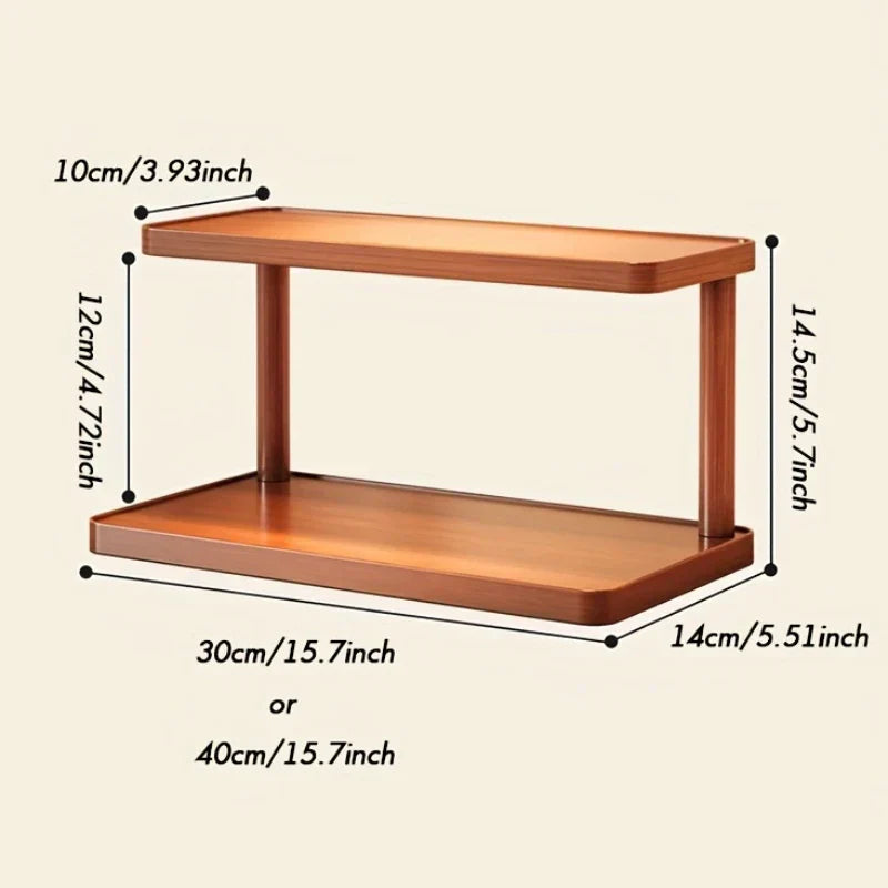 2-Tier Wooden Shelf - Taalita Design