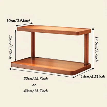 2-Tier Wooden Shelf - Taalita Design