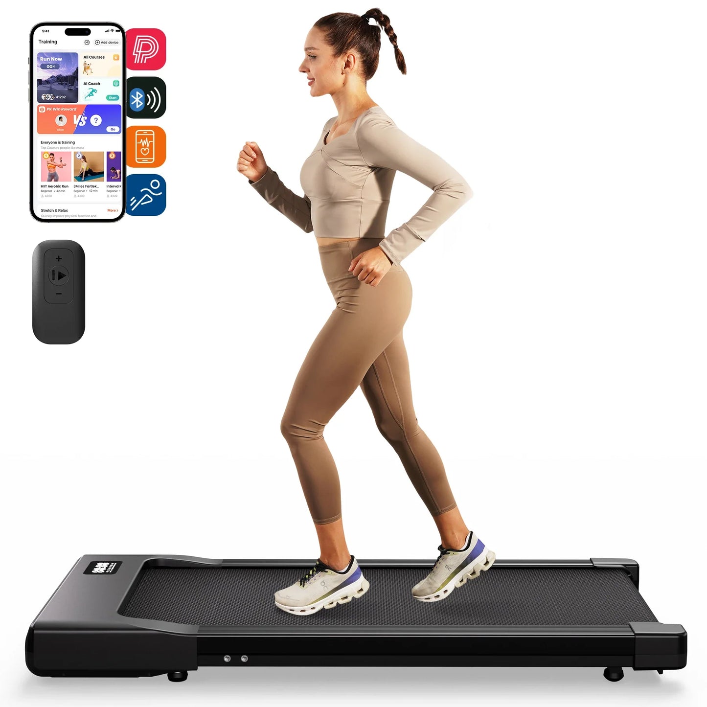 Slim Under Desk Treadmill with 2.5HP Motor | 265 lb Capacity, LED Display, Remote, 2.5 MPH