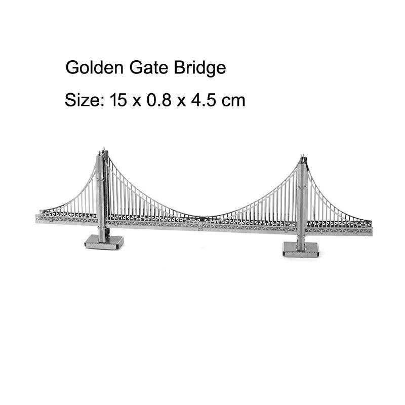 3D Metal Puzzle Set of Global Landmarks: Build and Discover Famous Structures