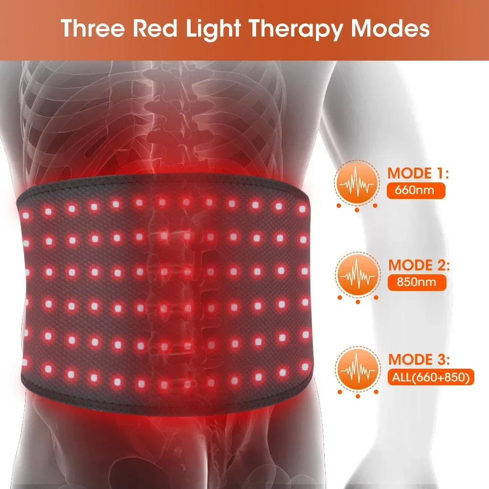Near Infrared Waist Wrap for Pain Relief - 660nm 850nm Red Light Therapy Belt