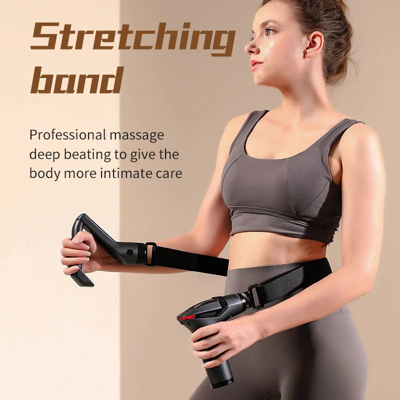 Deep Tissue Percussion Massager with Long Handle, 12 Speed Settings & USB-C Charging
