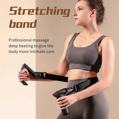 Deep Tissue Percussion Massager with Long Handle, 12 Speed Settings & USB-C Charging