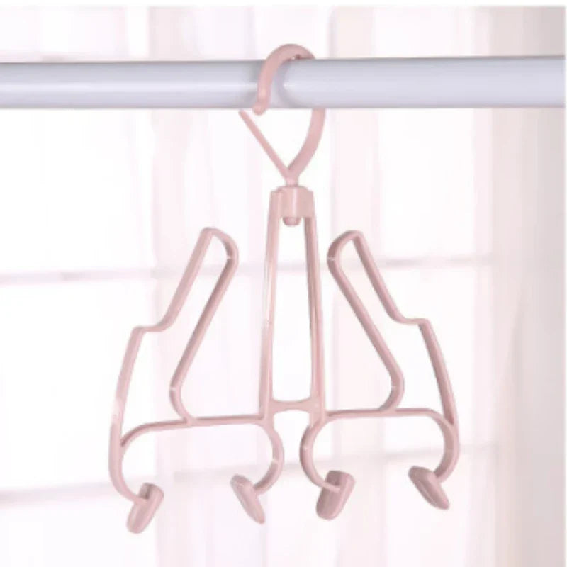 Double-Layer Shoe Drying Rack with Hooks | Wind-Resistant Shoe Storage for Balcony