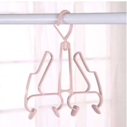Double-Layer Shoe Drying Rack with Hooks | Wind-Resistant Shoe Storage for Balcony