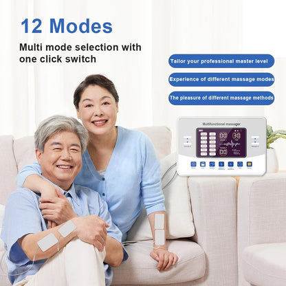 Muscle Stimulator with TENS/EMS, 12 Modes, 30 Intensities, USB-C Rechargeable