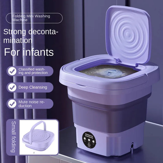 Compact 8L Folding Washer for Effortless Laundry Days