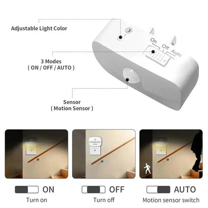 LED Night Light with Motion & Twilight Sensor | Dimmable & Energy Efficient | Warm/Cool White