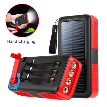 Reliable 61200mAh Solar Power Bank with Hand Crank Feature
