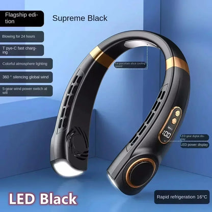 Rechargeable Neck Breeze Fan with LED Battery Indicator 8000mAh