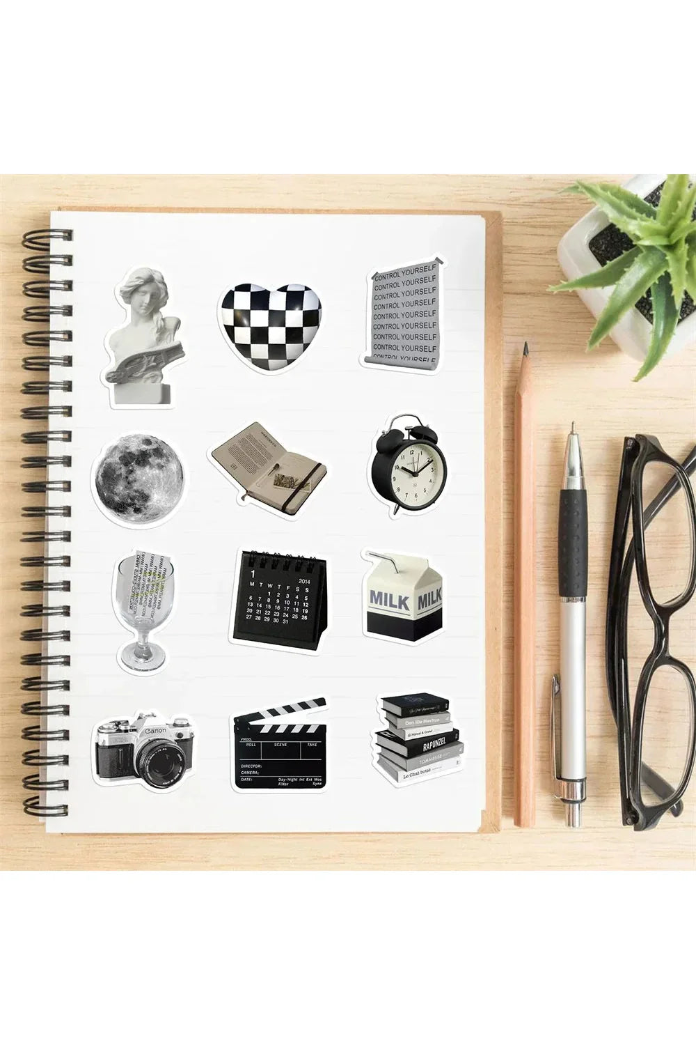Monochrome Sticker in Black and White