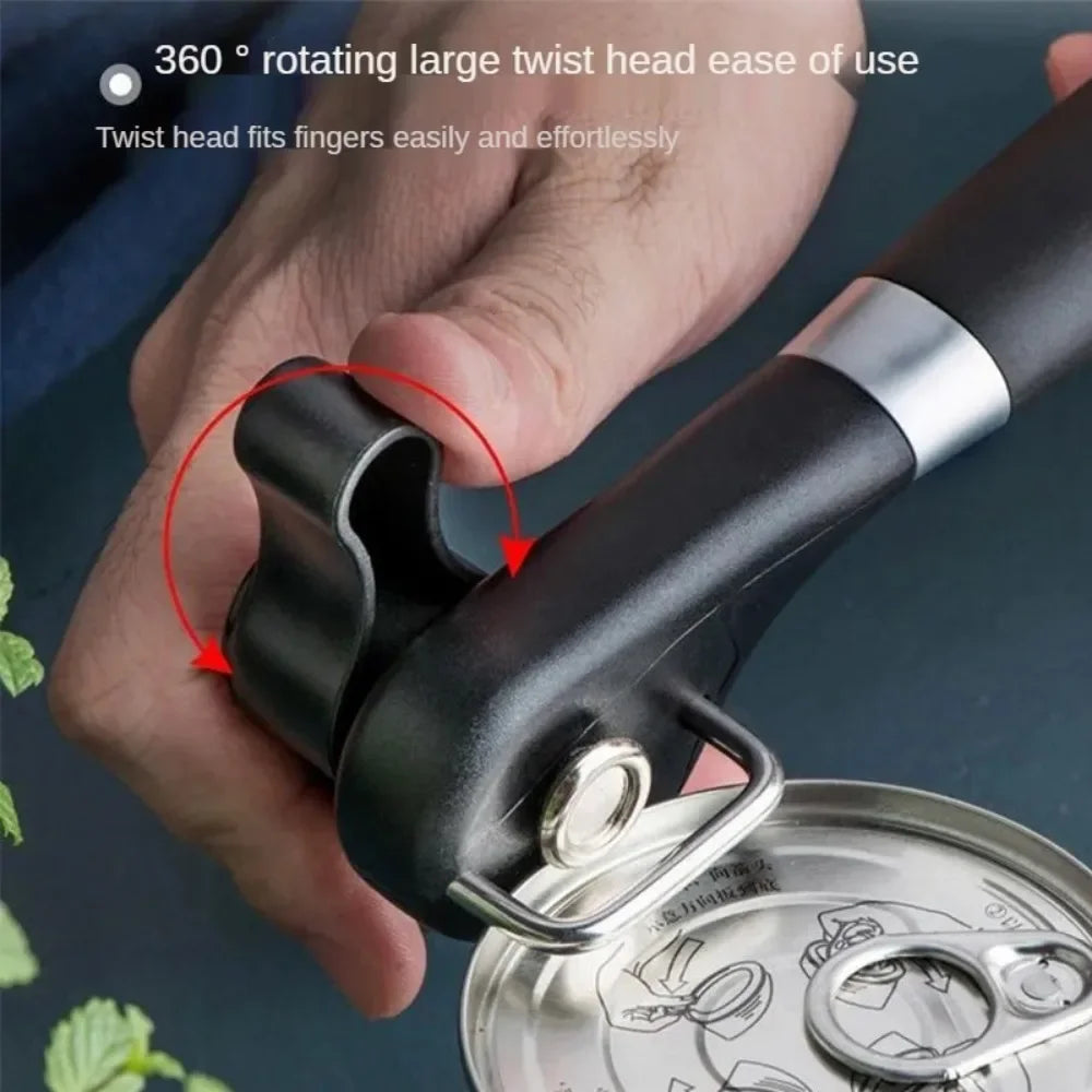 Side-Cutting Can Opener - Safe, Rust-Free & Ergonomic for Kitchen & Outdoor
