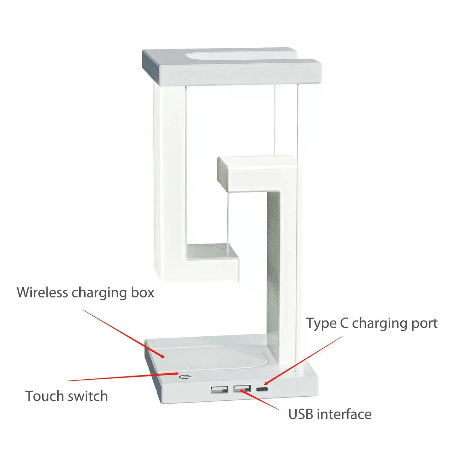 Wireless Night Lamp with Anti-Gravity Orbit Charging Feature