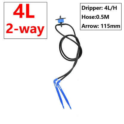 Drip Irrigation Emitters 2L–8L/H | 1/2/4-Way Splitter | 0.3 / 0.5 cm Connector