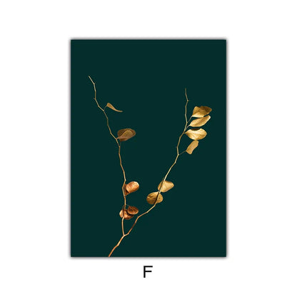 Exquisite Tropical Gold Leaves Canvas Art for Elegant Spaces