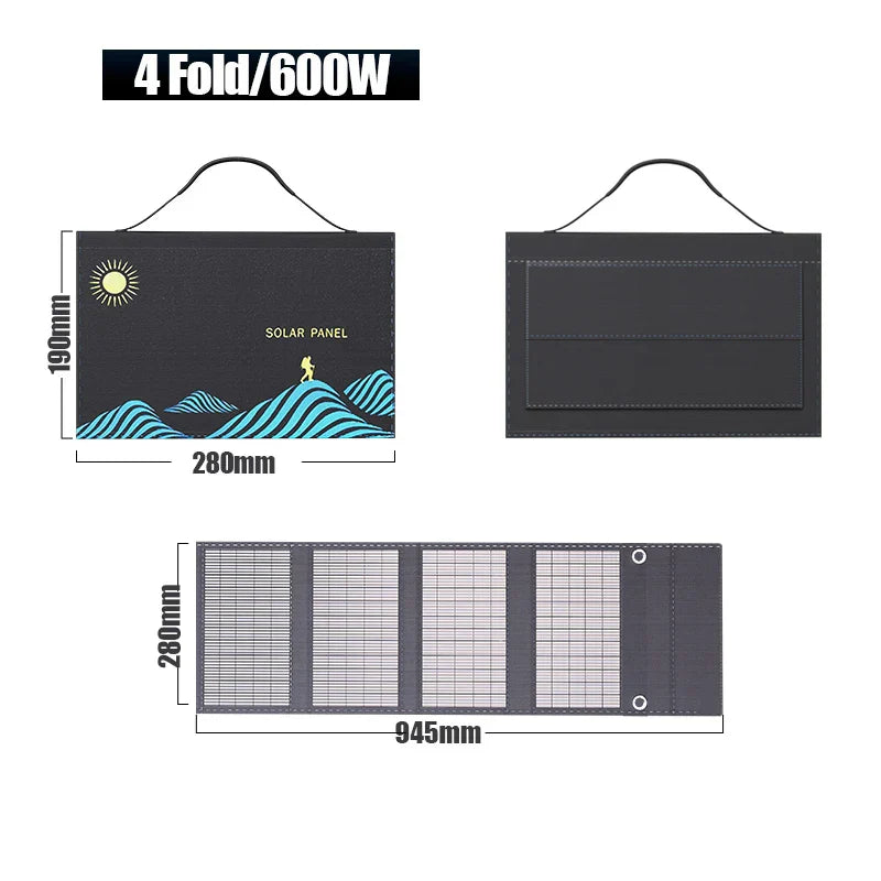 Foldable Solar Panel 300W for Outdoor Use – USB & DC Outputs