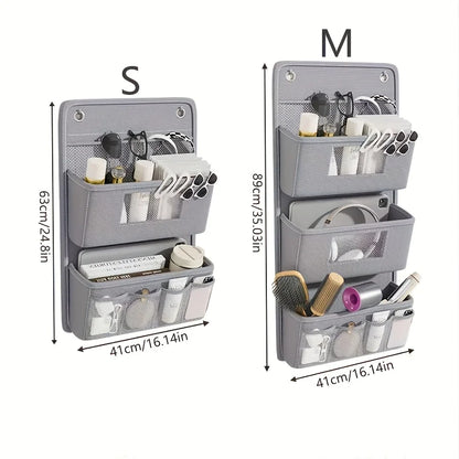 Wall Organizer Fabric with Window and Hooks - Multiple Compartments