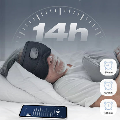 3D Bluetooth Eye Mask for Sleep with Wireless Headphones - Blackout Design