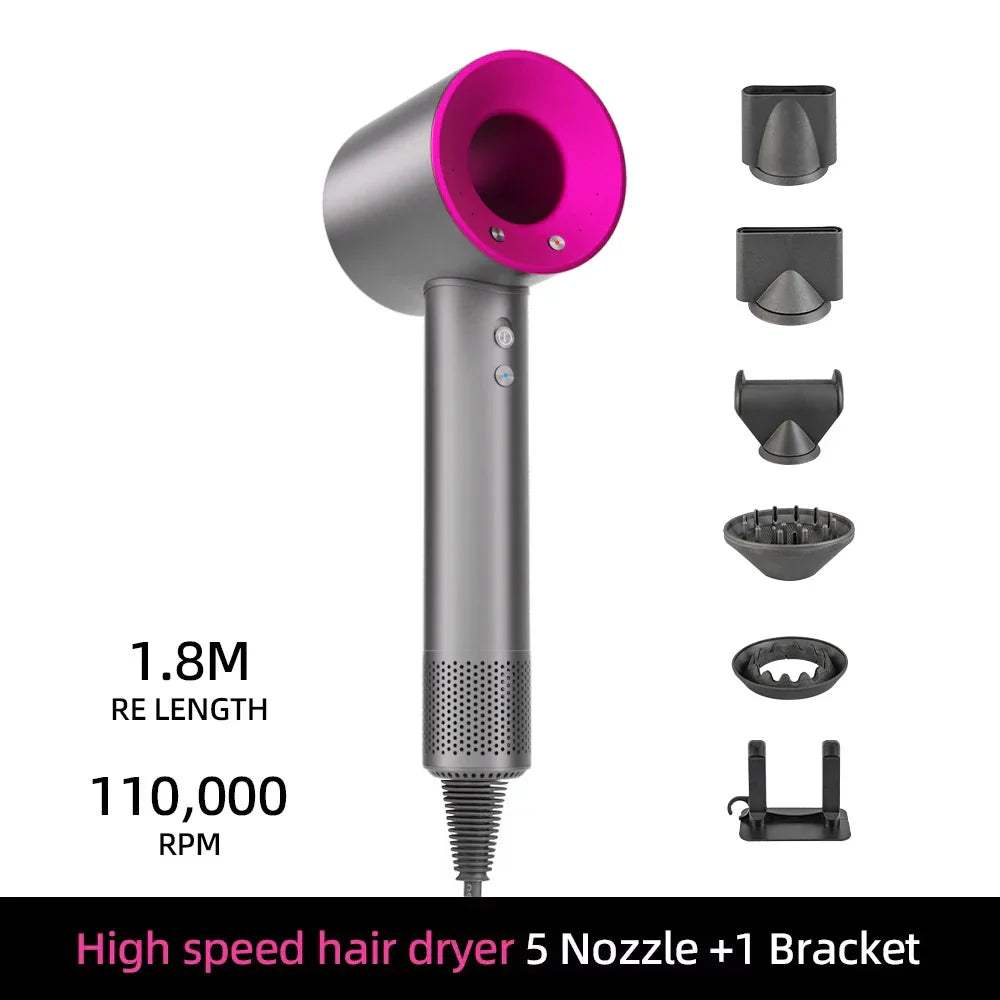 Ion Hair Dryer with Smart Temperature Control – 200 Million Negative Ions – 110,000 RPM