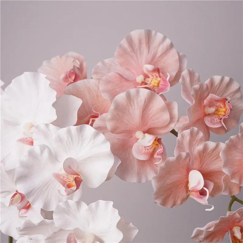 Lifelike 9-Stem Silk Orchid Arrangement for Timeless Elegance