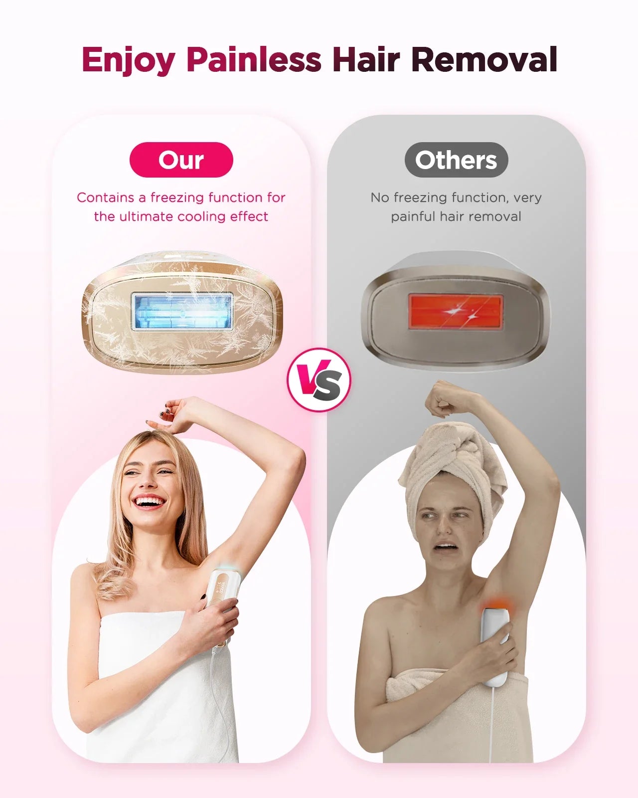 Hair Removal Device with 999,900 Flashes | 9 Energy Settings, Auto-Glide and Skin Sensor