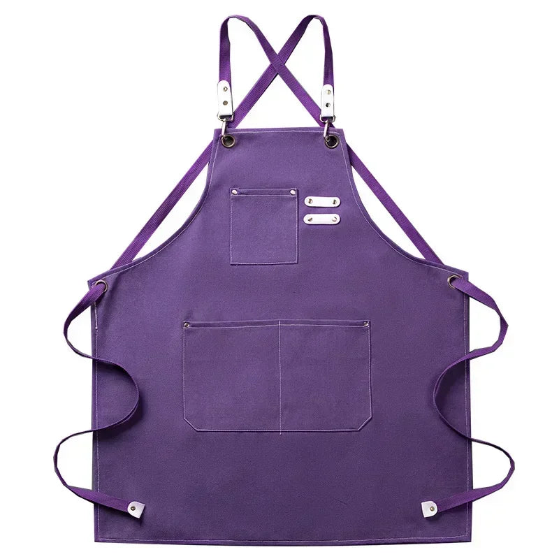 Adjustable Unisex Chef Apron with Pockets – Durable Canvas Workwear