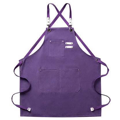 Adjustable Unisex Chef Apron with Pockets – Durable Canvas Workwear