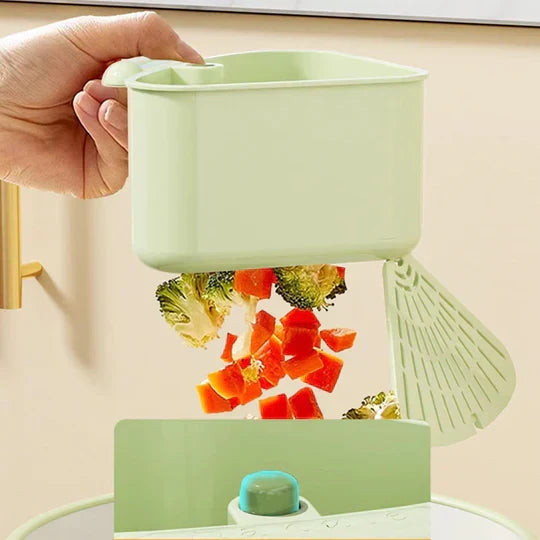 Corner Drain Basket for Kitchen Sink | Quick Release & Suction Cup