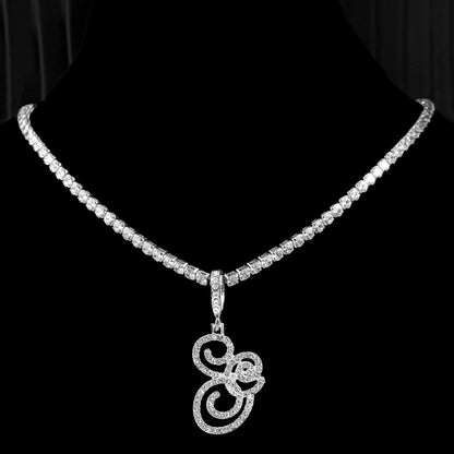 Elegant Initial Pendant Necklace in Silver