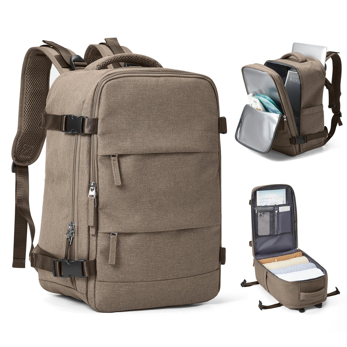 Waterproof Travel Backpack with 15.6" Laptop Compartment - Wet-Dry Separation