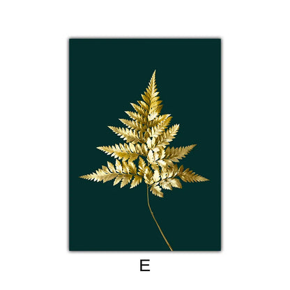 Exquisite Tropical Gold Leaves Canvas Art for Elegant Spaces