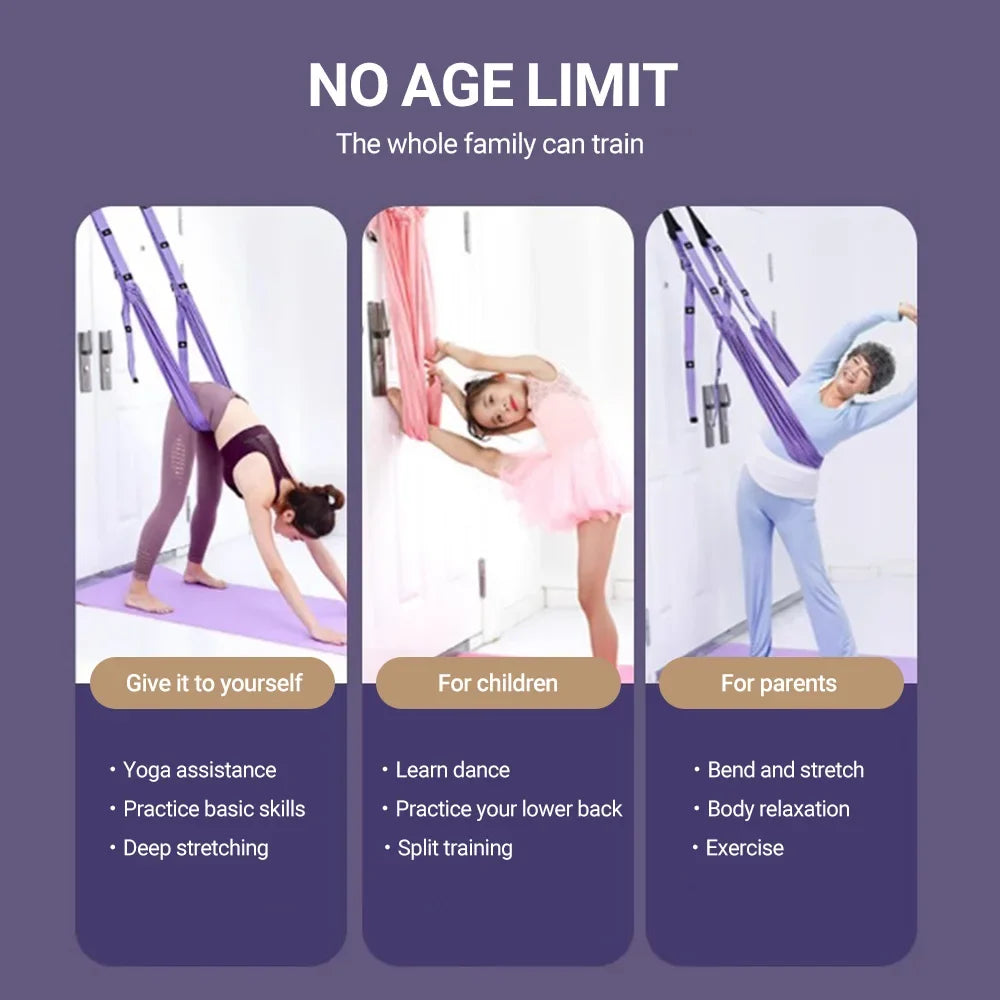 Adjustable Yoga Strap for Aerial Fitness, Flexibility, Splits, and Backbends