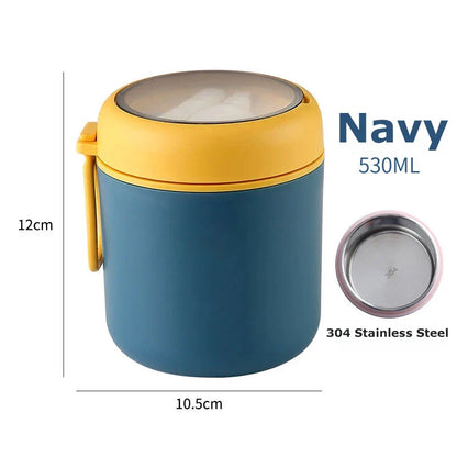Stainless Steel Thermal Container | 530 ml / 710 ml | Insulated Lunch and Soup Cup | Durable & Leak-Proof
