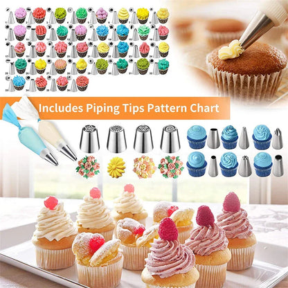 236-Piece Cake Decorating Set with Stainless Steel Nozzles and Piping Bags for Baking Enthusiasts