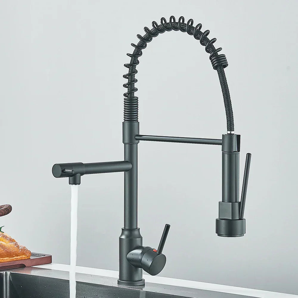 Kitchen Faucet with Dual Outlet