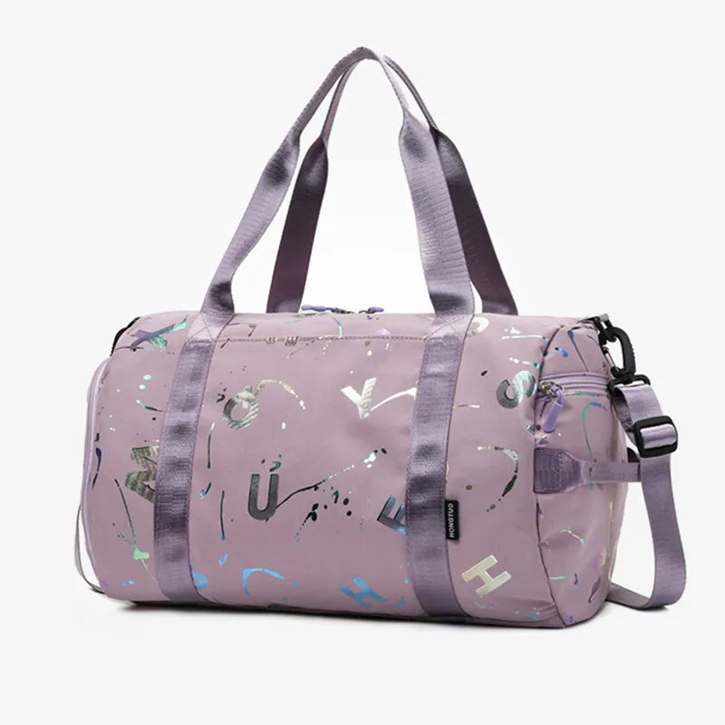 Water-Resistant Sports Bag with Shoe Pocket and Chic Style
