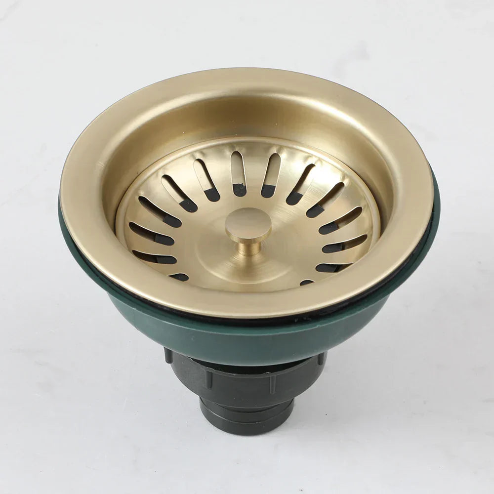 Stainless Steel Sink Strainer with Odor Filter – Pop-Up Stopper & Blockage Prevention Basket