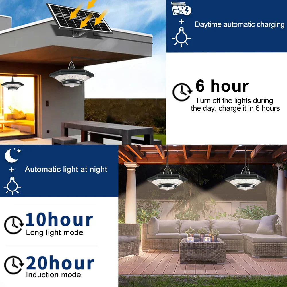 Solar LED Light with 1200 Lumens | 228 LEDs | Motion Sensor & Remote | IP65
