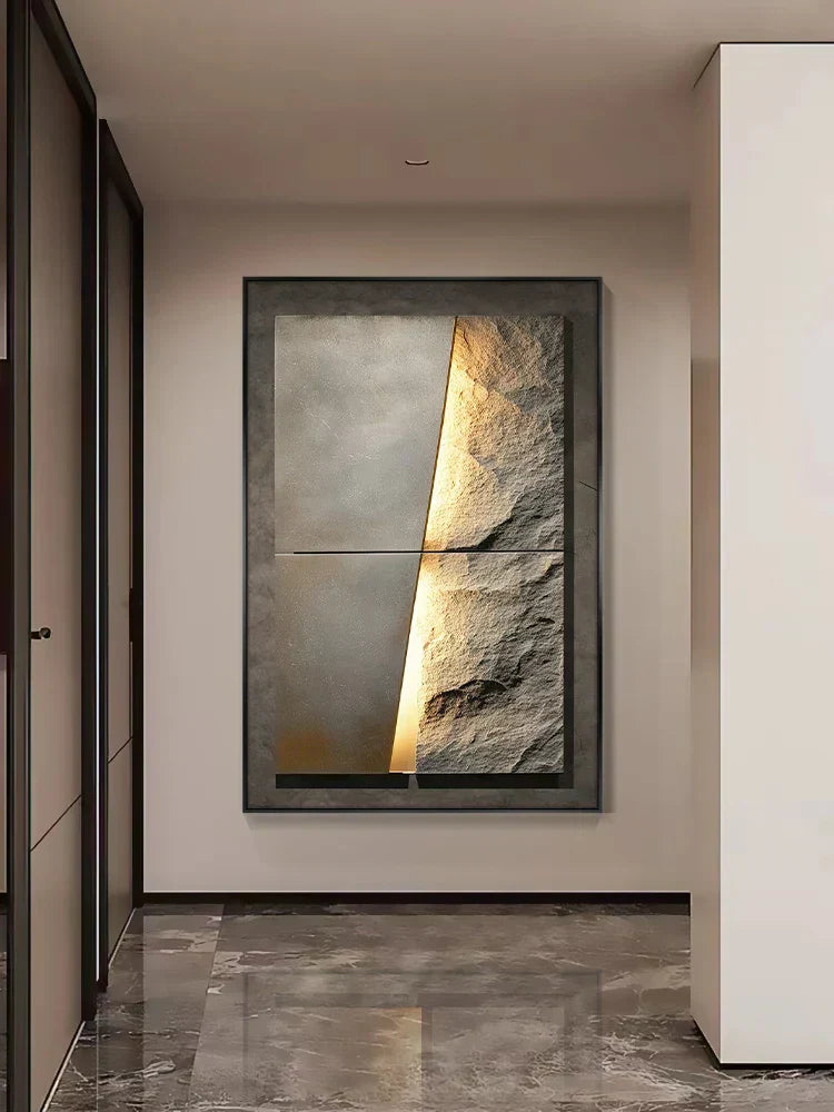 Rock Texture LED Wall Light in Porcelain Finish