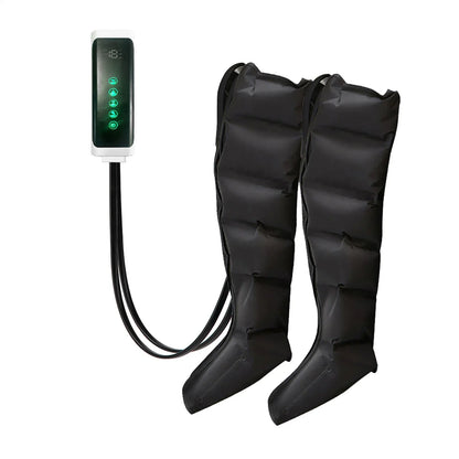 Leg Massager Boots with Air Compression | 6 Airbags for Foot, Calf & Knee, 3 Modes, 3 Intensities, LED Control