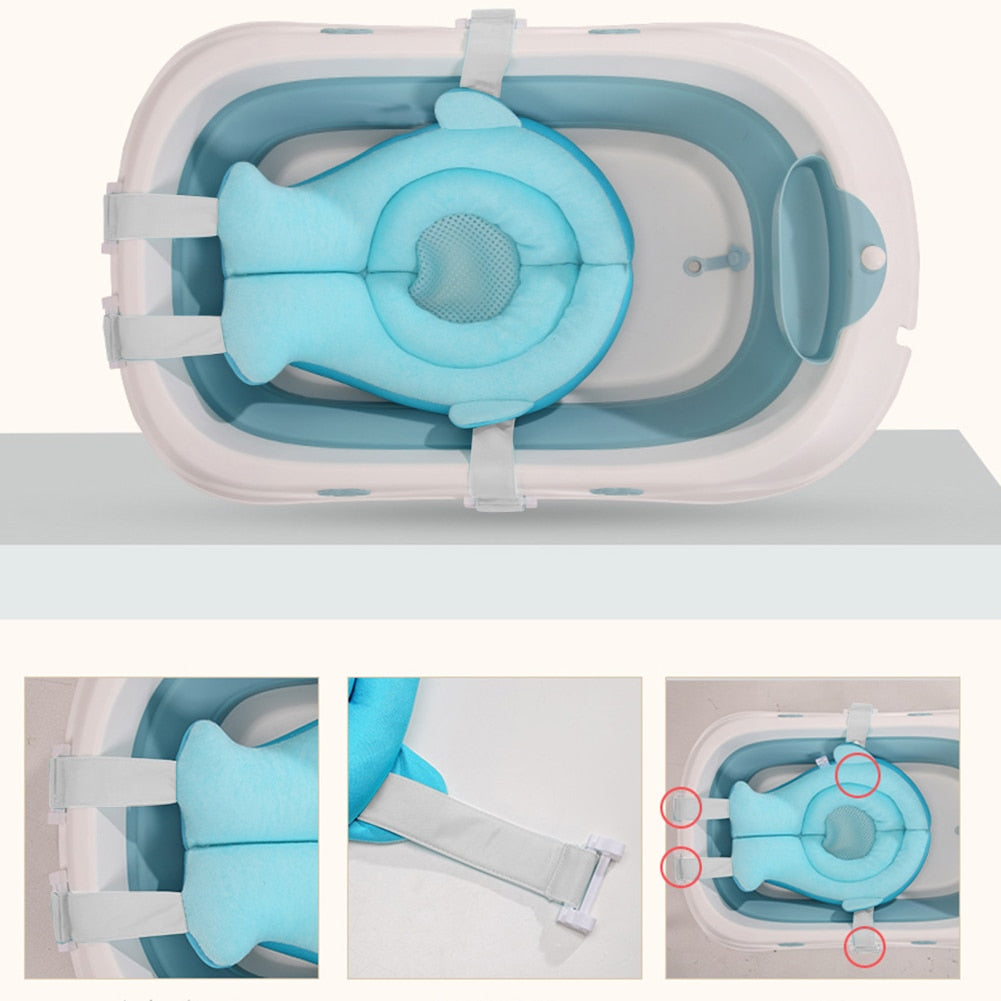 Safe & Cozy Baby Bathtub with Support Cushion