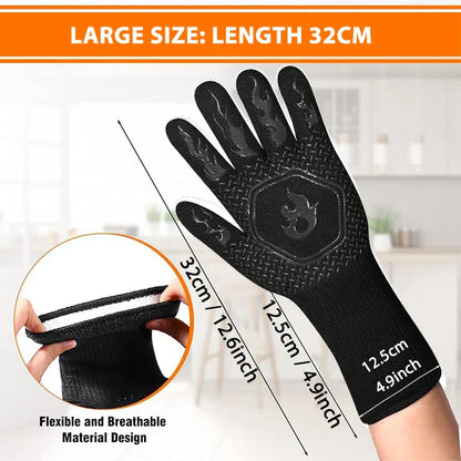 Heat-Resistant Grill Gloves – Non-Slip, Comfortable, Up to 800°C for BBQ, Oven & Outdoor Cooking