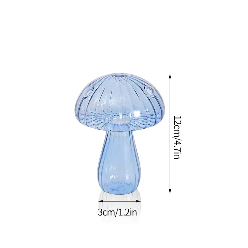 Mushroom-Shaped Glass Vase for Hydroponics | Decorative Table Terrarium