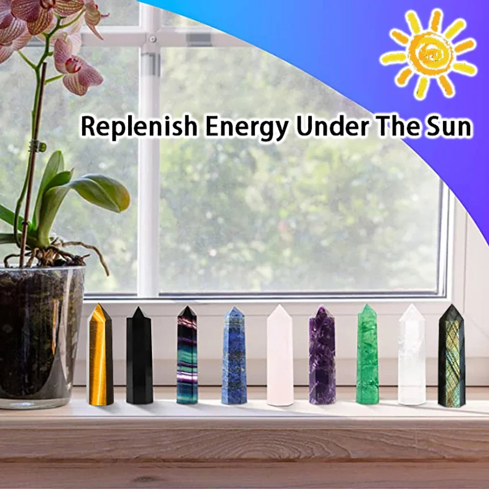 Natural Quartz Crystal Obelisk for Meditation and Chakra Healing Decor