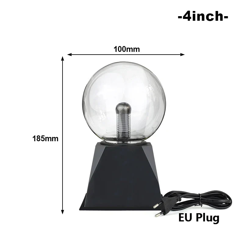Touch-Activated LED Plasma Ball Lamp with Sound Control – 220V EU Plug, 10-20 cm, Decorative & Party Light