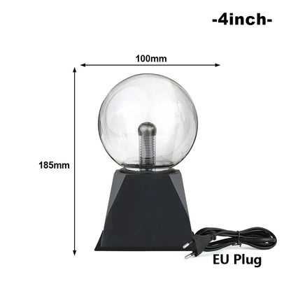 Touch-Activated LED Plasma Ball Lamp with Sound Control – 220V EU Plug, 10-20 cm, Decorative & Party Light